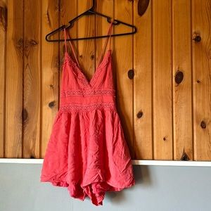 Women’s size medium coral romper one piece women’s outfit